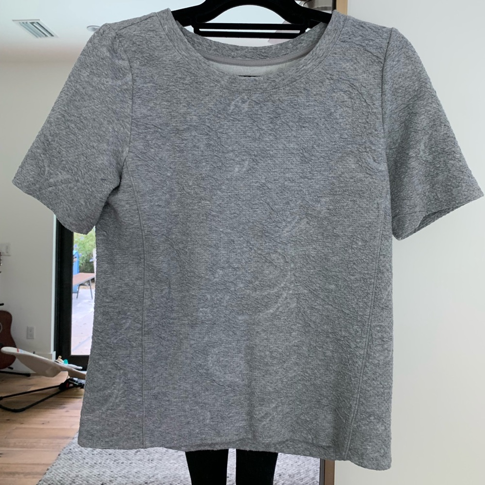 Ann Taylor Loft Grey textured blouse